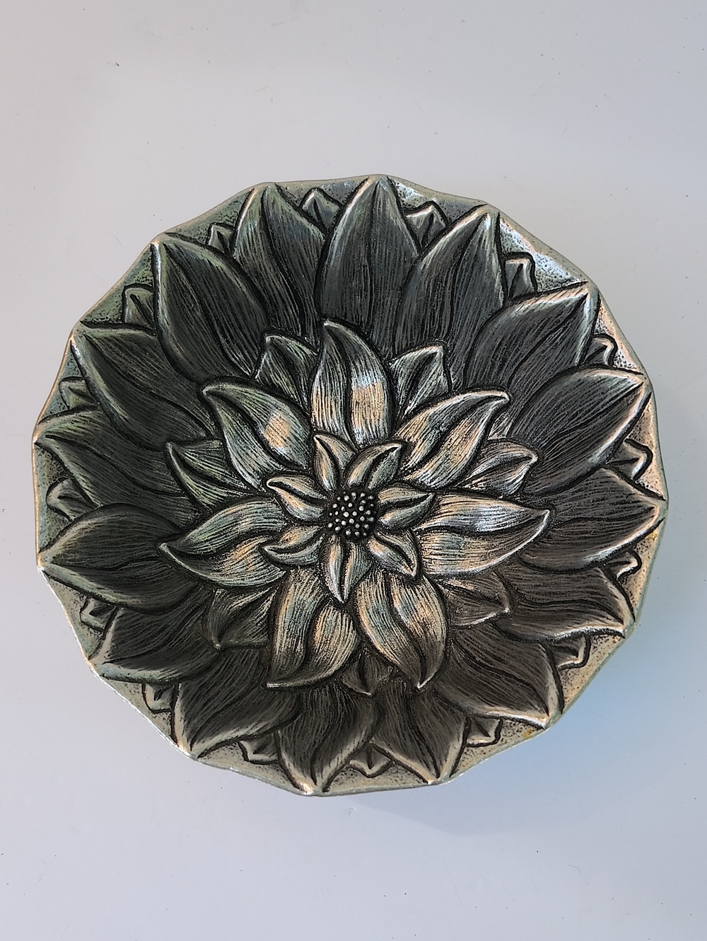 VTG CARSON STATESMETAL FLORAL BOWL
